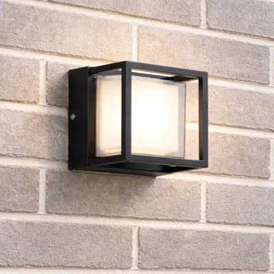The Range CGC Hudson Black and White Square LED Outdoor Wall Or Ceiling Light - Black