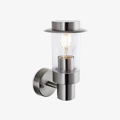 The Range Darwin Outdoor Modern Wall Light Stainless Steel IP44 E27 - Stainless Steel