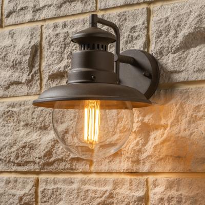 The Range Cygnet Bronze Metal and Clear Glass Outdoor Wall Light - Bronze