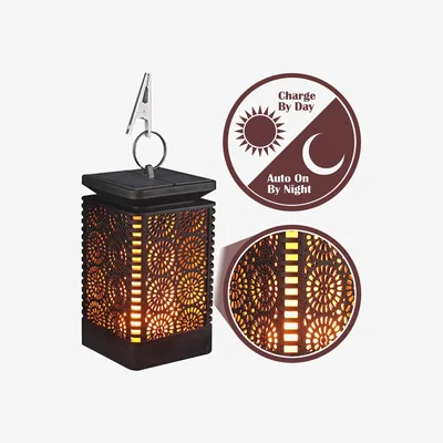 The Range Modern Design Solar Led Lantern Outdoor Garden Light - Black