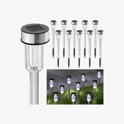 The Range 10 Pcs Solar Lights Outdoor Garden Stake Lights - Silver