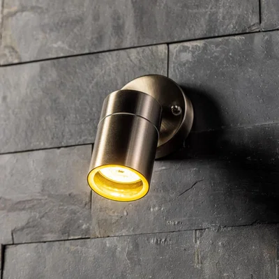 The Range CGC ALESHA Stainless Steel Adjustable Outdoor Wall Spotlight - stainless steel