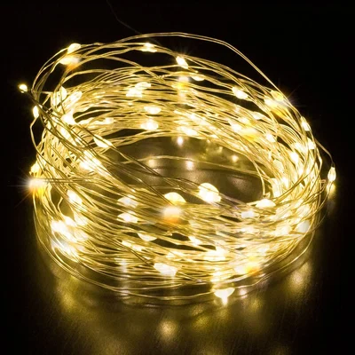 The Range Keplin LED Battery-Powered Fairy Lights, Pack of 2 - 2 x 50 LED, 5m Copper Wire - Red