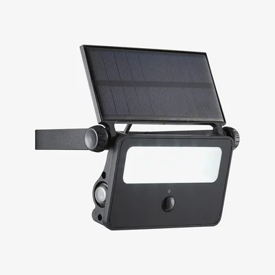 The Range Solar Powered Outdoor Wall Light with PIR Sensor - Black