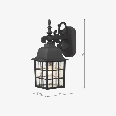 The Range Norfolk Outdoor Wall Light Black IP43