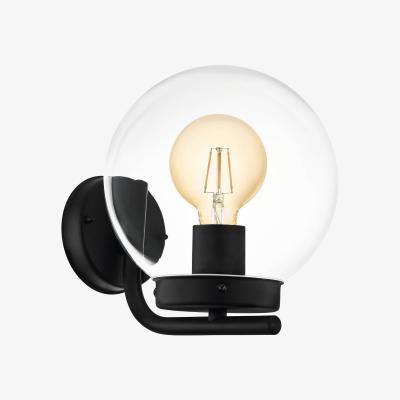The Range EGLO Taverna Transparent Globe Outdoor Wall Light - Black