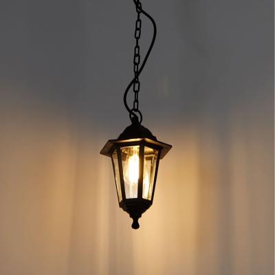 The Range CGC YASMIN Black Outdoor Traditional Lantern Style Hanging Light - black