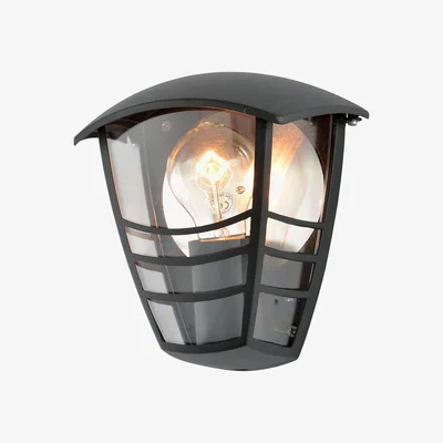 The Range Francis Outdoor Die Cast Half Wall Lantern - Black
