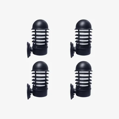 The Range Set Of 4 Mason Outdoor Wall Lights - Black And Opal Plastic