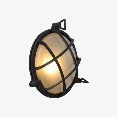 The Range Dudley Retro Round Bulkhead Wall Light Outdoor Black IP65 - Black