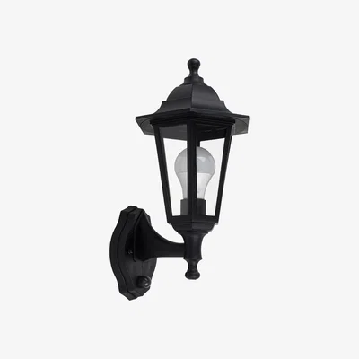The Range Mayfair Black Outdoor Wall Lantern With Dusk To Dawn Sensor - Black
