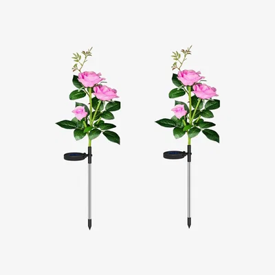 The Range Set of 2 Solar Rose Lights - Pink