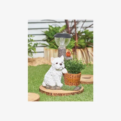 The Range Solar Westie Planter Light