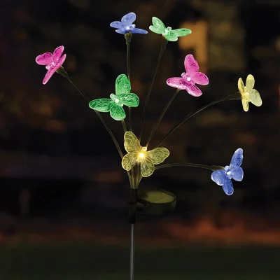 The Range Butterfly Solar 8 Stem Solar Lights - Black