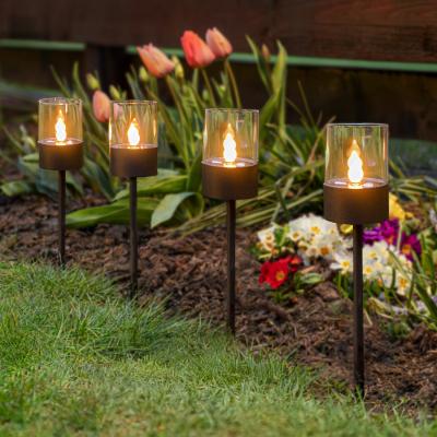 The Range Set of 4 Solar Garden Stake Lights  - Black