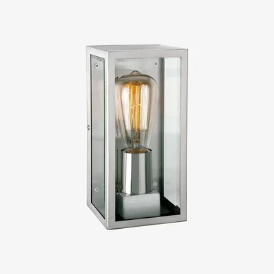 The Range Dallas 1 Light Outdoor Wall Light Stainless Steel IP44 E27 - Stainless Steel