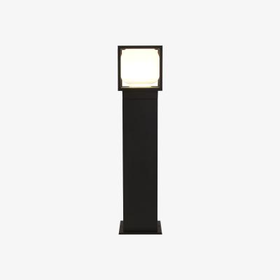The Range Athens Outdoor Post - Black Metal  Opal Glass - Black