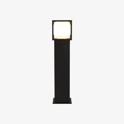 The Range Athens Outdoor Post - Black Metal  Opal Glass - Black