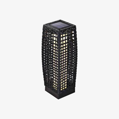 The Range Solar Rattan Garden Outdoor Light - Black