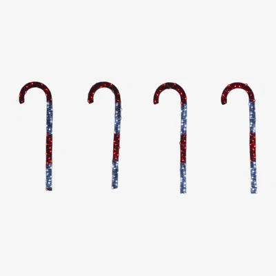 The Range Striped Christmas Candy Cane Garden Stakes with LEDs - Red