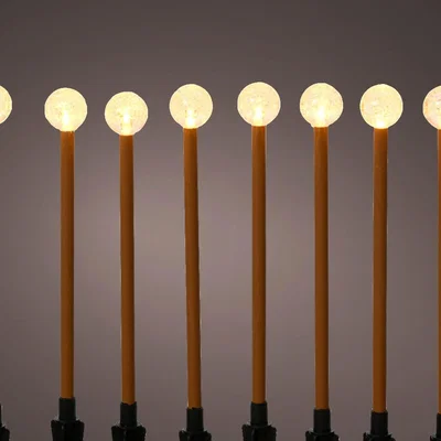 The Range 8 Mini Christmas Stake Lights Twinkling Globe Pathway Post Lights Warm White LED - Brown