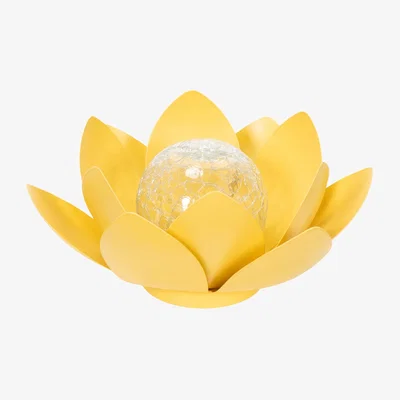 The Range Solar Powered Outdoor Waterlily Lotus Flower Garden Light - Yellow