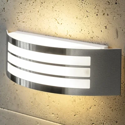 The Range CGC STRIKER Stainless Steel Curved Arc Outdoor Wall Light - Grey / silver