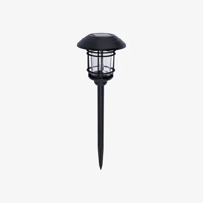 The Range Delonix Outdoor Solar Power Spike Light Post Lantern - Black
