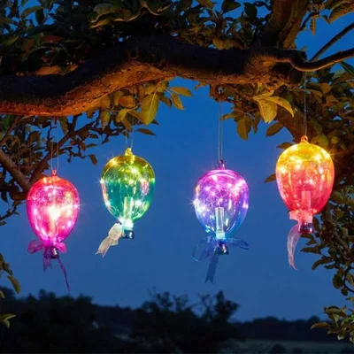 The Range Firefly Glass Hanging Balloon Lantern  - Blue