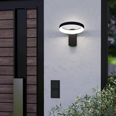The Range Eglo Pernate Outdoor LED Wall Light, Anthracite, 1250lm, Corner-Mountable, IP44 - Anthracite