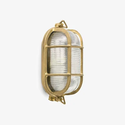 The Range Cabo 1 Light Outdoor Bulkhead Wall Light - Brass