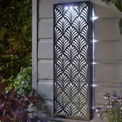 The Range Solar Silhouette Wall Panel Papyrus Leaf - Black
