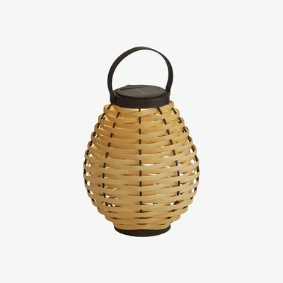 The Range Rattan Weave Solar Lantern  - Cream