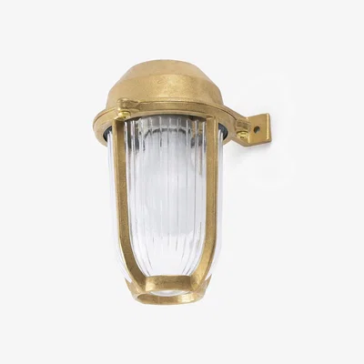 The Range Borda 1 Light Outdoor Wall Lantern Brass IP44, E27 - Brass