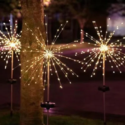 The Range Set of 4 Firework Style Garden Solar Lights - White