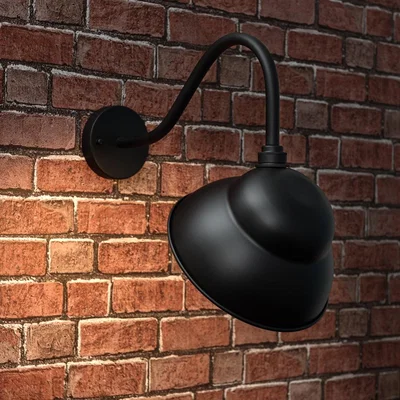 The Range Porter Black Outdoor Wall Light - Black