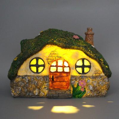 The Range Outdoor Garden Light-transmitting House Shape Resin Solar Light - House Shape Solar Light
