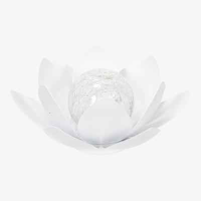 The Range Solar Powered Outdoor Waterlily Lotus Flower Garden Light - White
