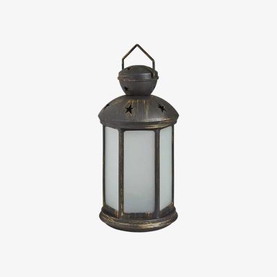 The Range Solar Flame Effect Lantern  - Black
