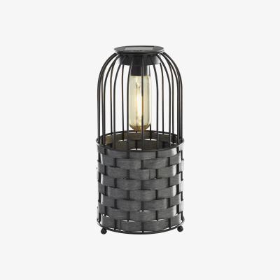 The Range Small Rattan Solar Lantern  - Black