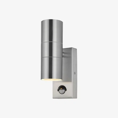The Range Kenn Outdoor PIR Sensor Up and Down Wall Light - Stainless Steel