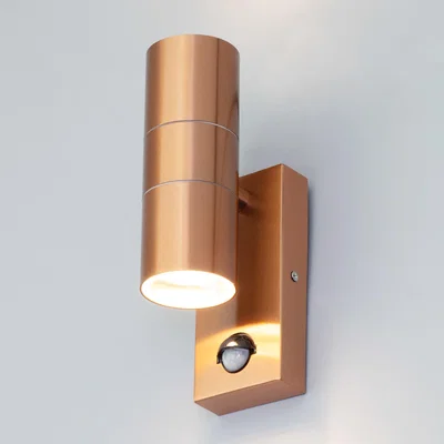 The Range Kenn Outdoor PIR Sensor Up and Down Wall Light - Copper