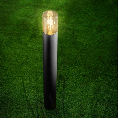 The Range CGC BLUEBELL Black Outdoor Tall Post Light With Smoky Diffuser - black