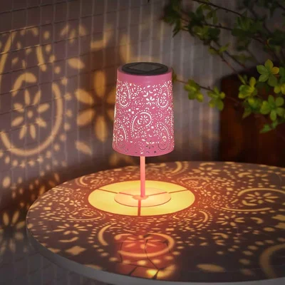 The Range Table Lantern Silhouette Solar Light  - Pink
