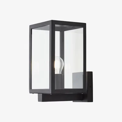 The Range Cetus Outdoor Glass Panel Wall Light - Black
