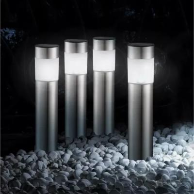The Range Set of 4 Bollard Solar Stake Lights - Silver,White