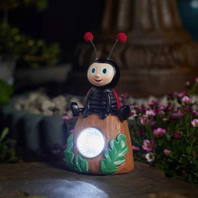 The Range Solar Ladybug Sitting Spot Light Garden  - Red