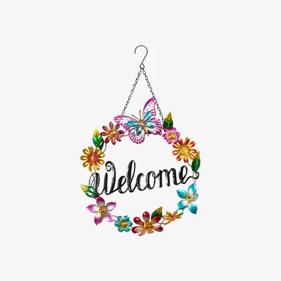 The Range Solar Flower Welcome Hanging Sign