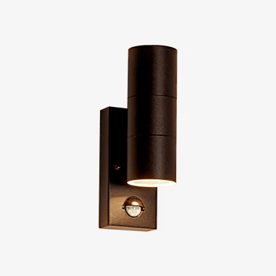 The Range Metro Outdoor Wall Light - Rustic Brown Metal  Glass - Brown / 7cm