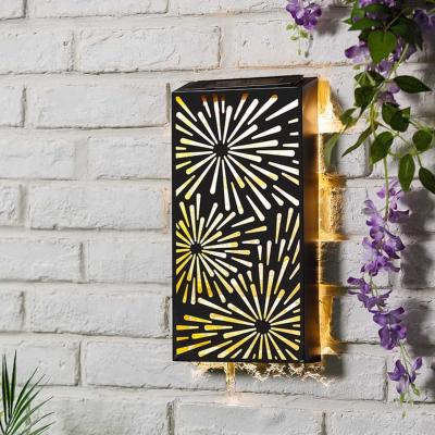 The Range Fireworks Metal Wall Art Solar Light - Black